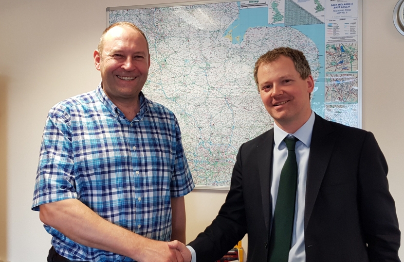 Neil O'Brien MP with Centrebus MD, Matt Evans