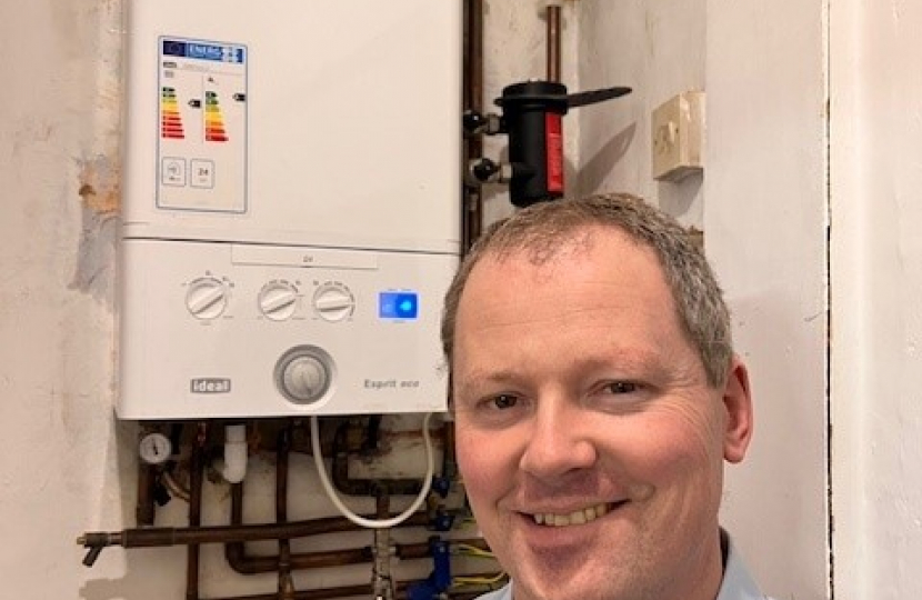 Neil with an eco boiler
